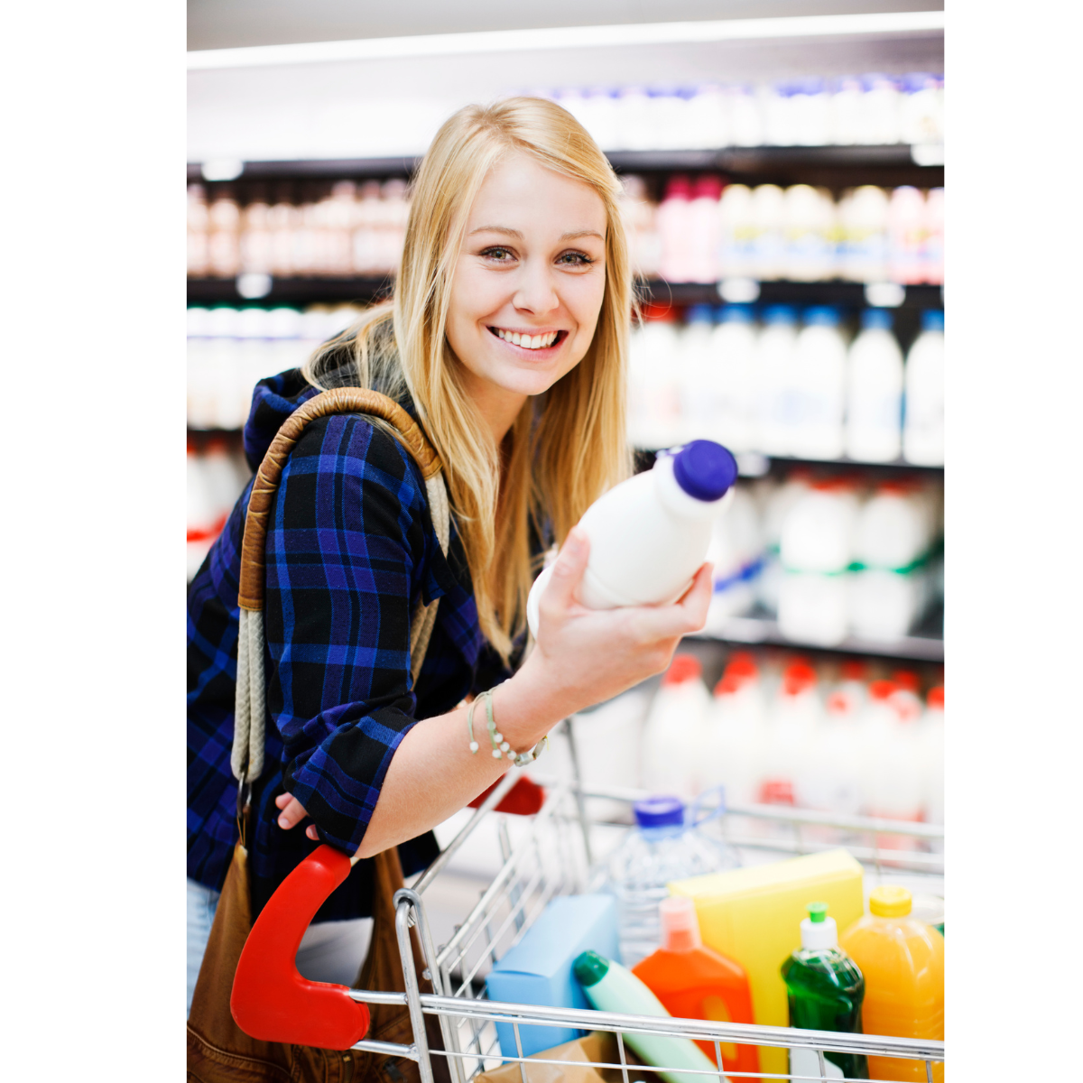 Choosing baby formula at a store, showing a parent picking the right formula for their baby.