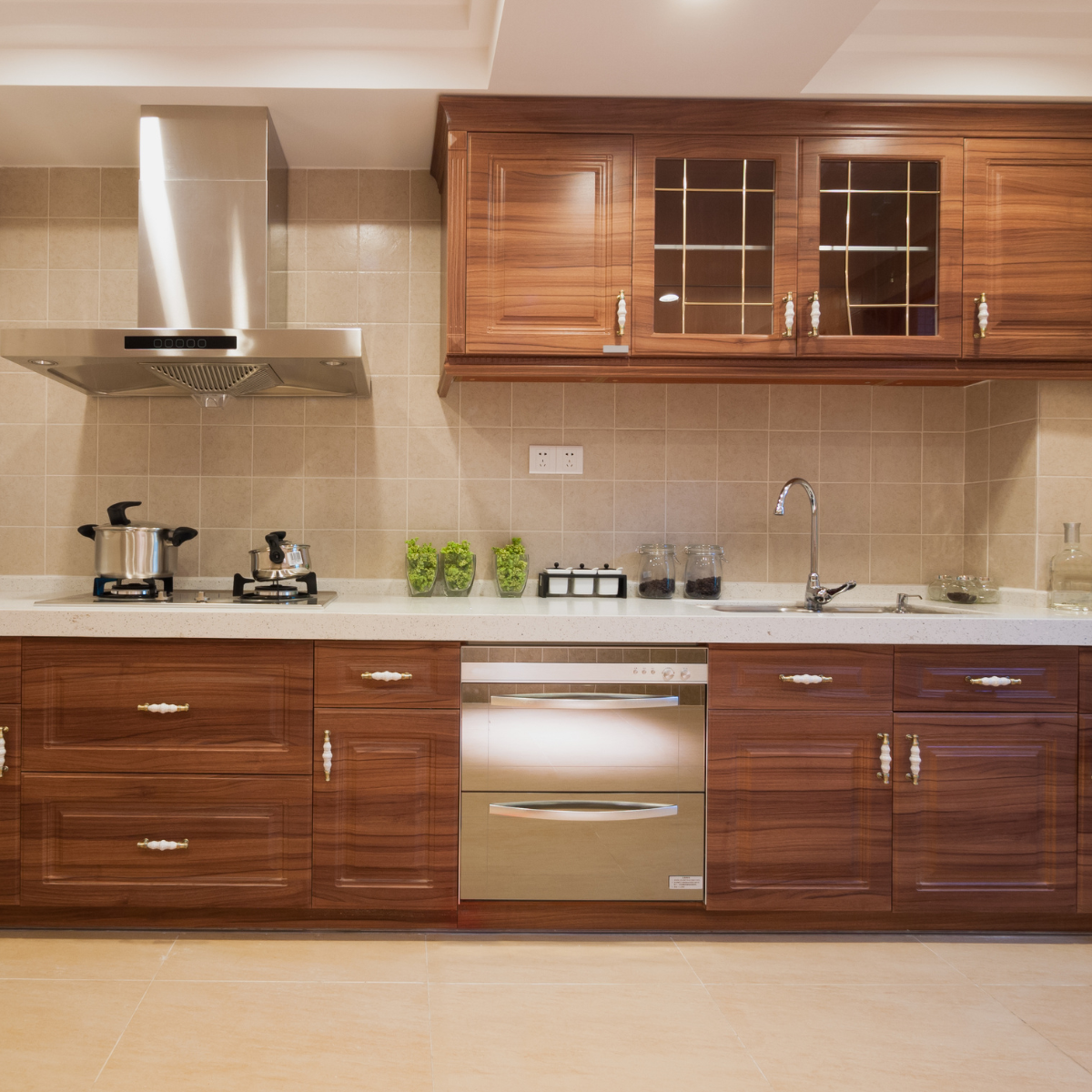 modern kitchen cabinets with sleek design and clean lines in a contemporary kitchen setting